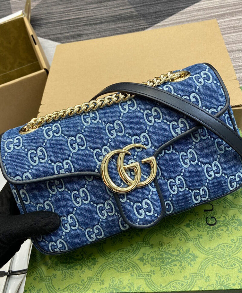 Gucci GG Marmont Small Shoulder Bag 443497 Blue